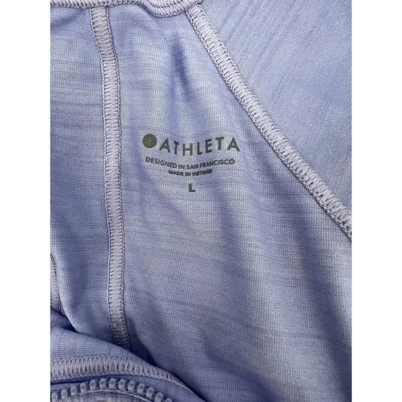 Athleta Speedlight Long Sleeve Seamless Purple 1/4 Zip Shirt Large Excellent UC - Picture 6 of 8